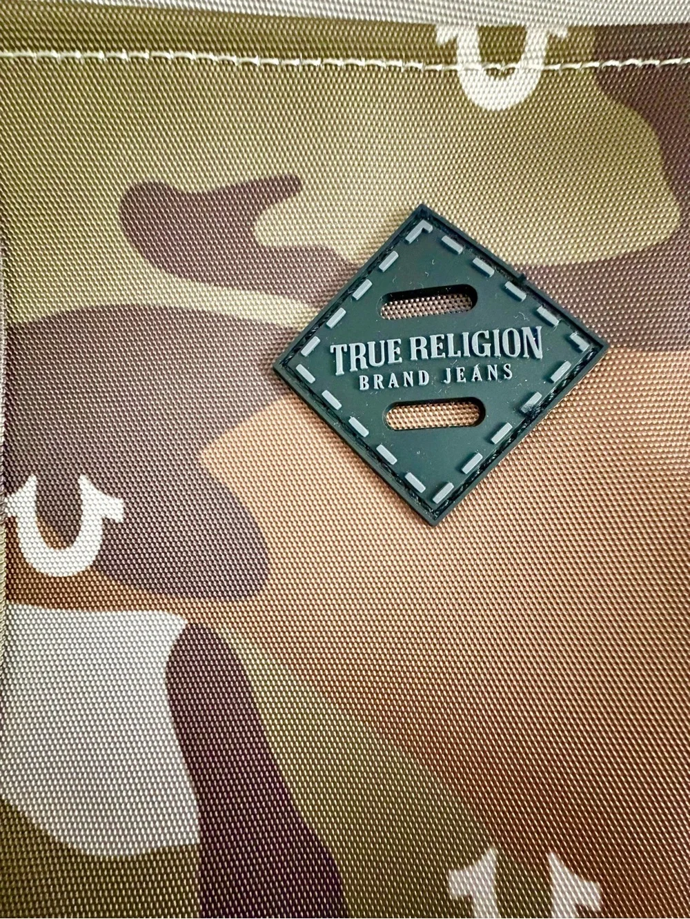 True Religion Dribble Camo Tote Bag. Y2K Utility Streetwear Granola Outdoor Gorp
